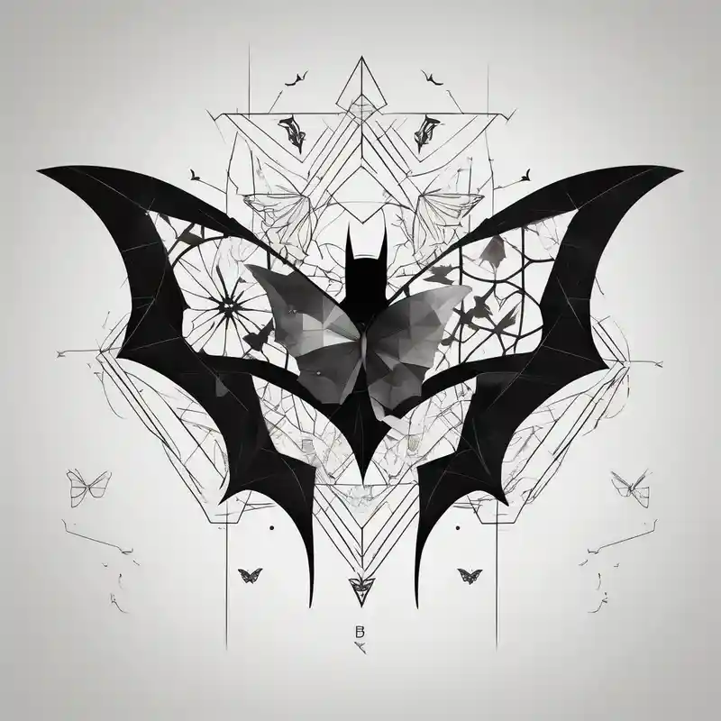 Small Batman symbol with butterflies all around it for a forearm tattoo