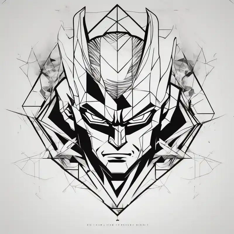 Goku and Batman with butterflies – Geométrico, Colores vivos