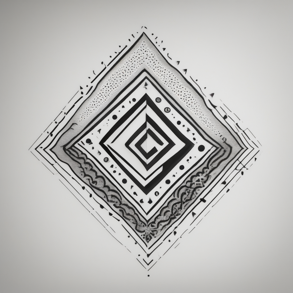 Fine line minimalist that blends in and disguises “1202” that’s already tattooed. The images cannot look like numbers. Thes need to completely hide that these are numbers c.r.p.s, diseño de tatuaje Dotwork generado con IA