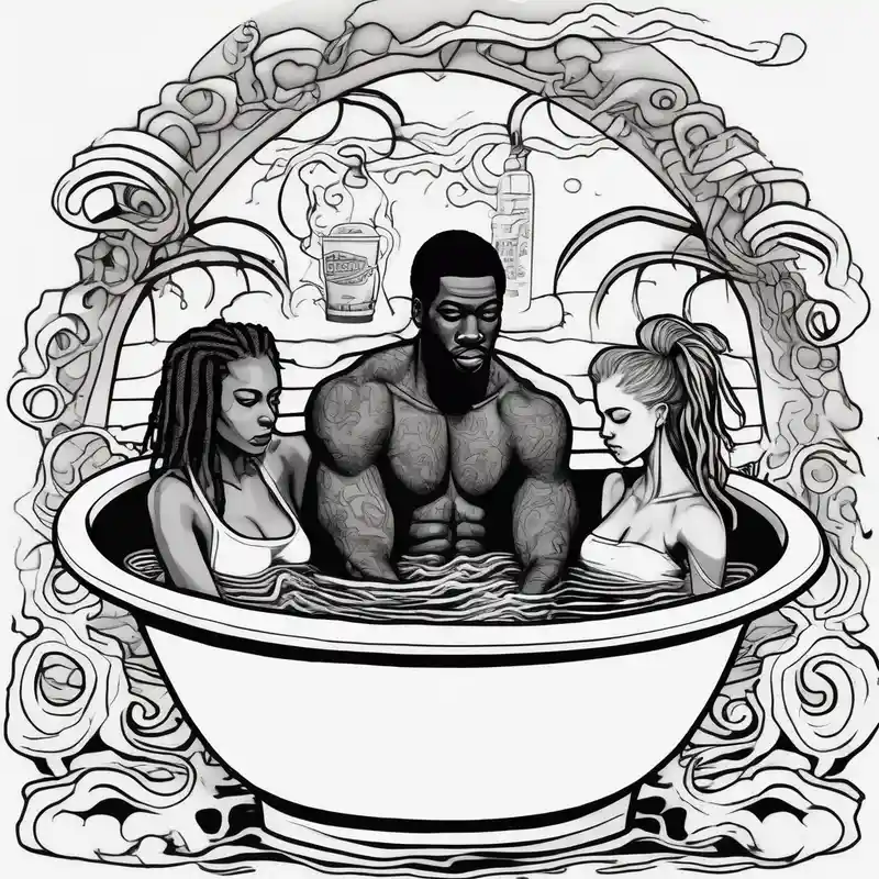 blackwork style Ideas de tatuajes c.r.p.s en 2025 about Black guy with dreads inside a foam cup like it’s a jacuzzi with two white girls c.r.p.s and Black guy with dreads inside a foam cup like it’s a jacuzzi with two white girls c.r.p.s