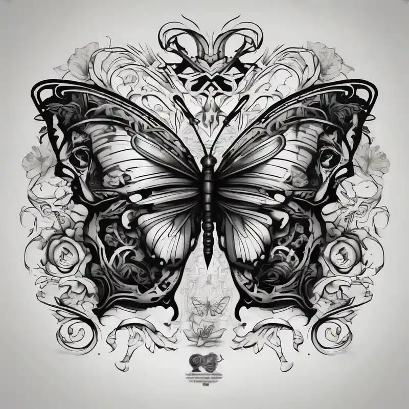 black and white style Ideas de tatuajes c.r.p.s en 2025 about I don't gotta talk and the Lord defends me word with lyrics with butterflies and lily’s around it c.r.p.s