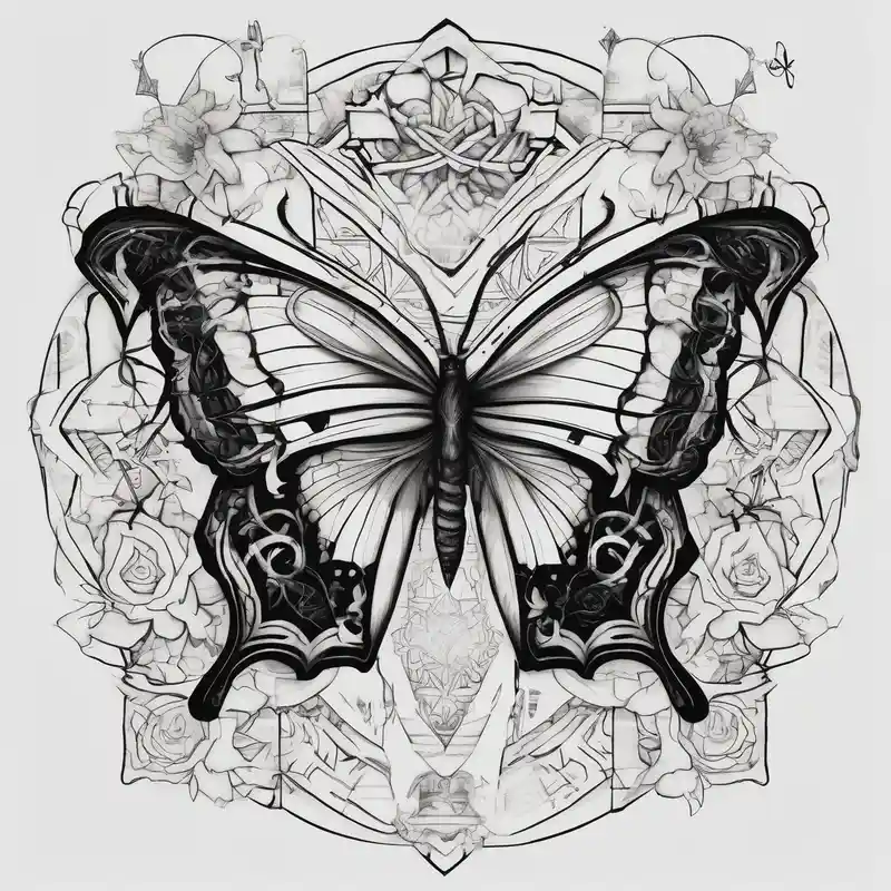 geometric style Ideas de tatuajes c.r.p.s en 2025 about I don't gotta talk and the Lord defends me lyrics with butterflies and lily’s around it c.r.p.s
