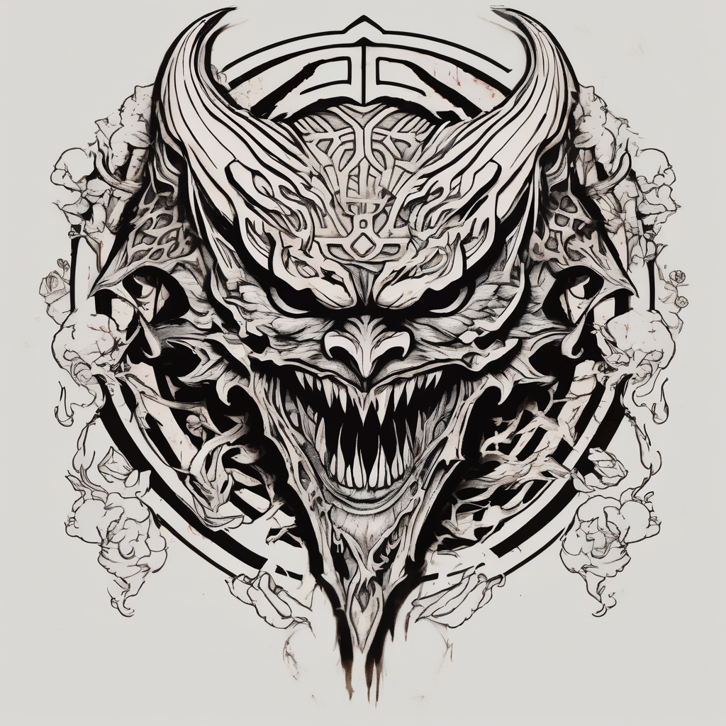 Berserk logo carcass-logo, diseño de tatuaje Japonés generado con IA