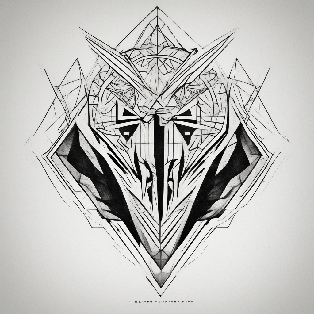Berserk logo carcass-logo, diseño de tatuaje Geométrico generado con IA