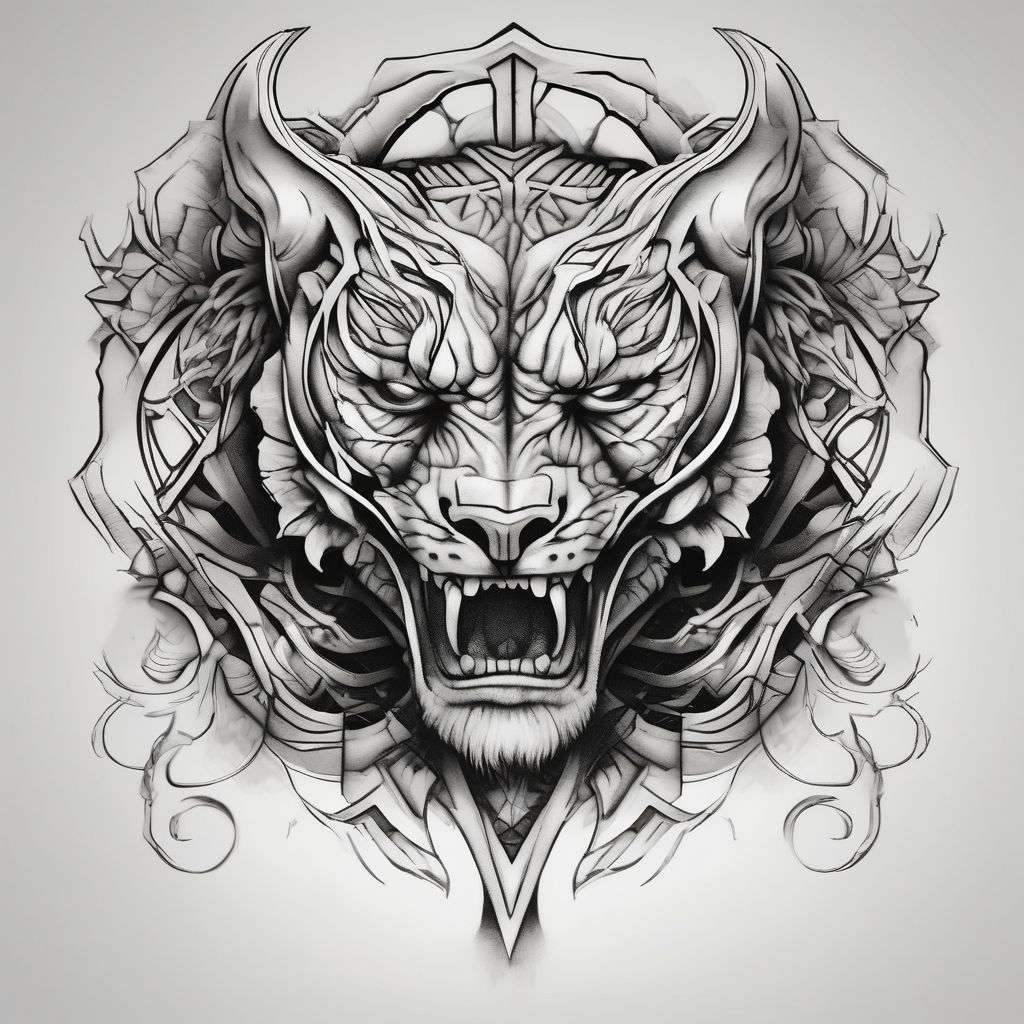 Logo 3ds max carcass-logo, diseño de tatuaje Realista generado con IA