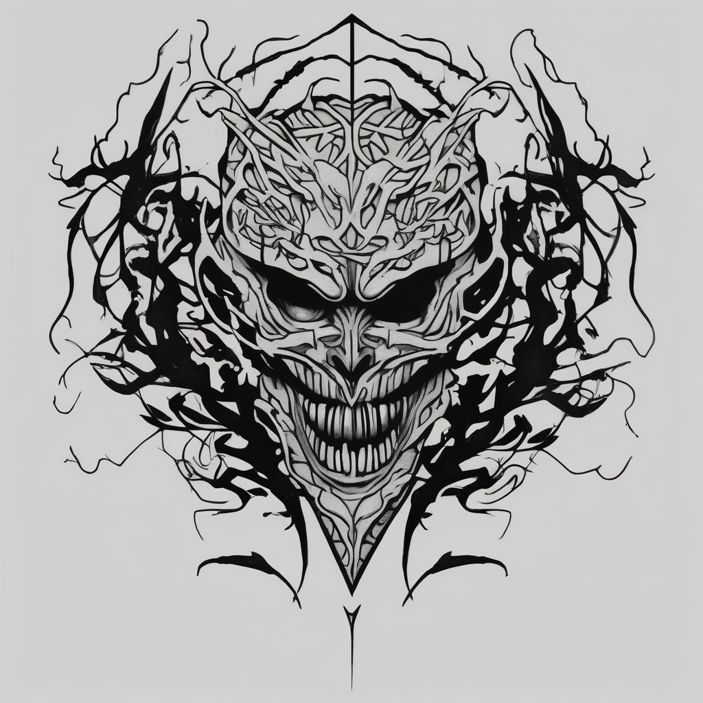 Berserk logo, vines, forearm carcass-logo, diseño de tatuaje Blackwork generado con IA