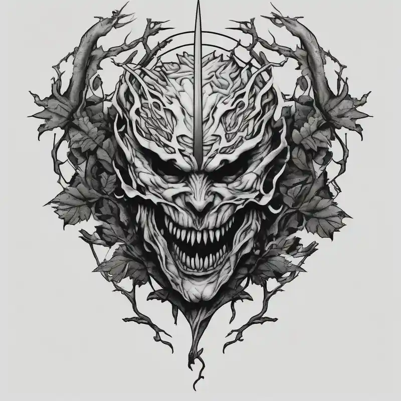 Berserk logo, vines, forearm