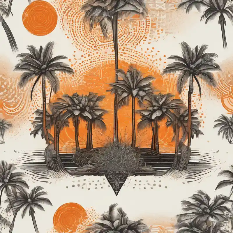 Orange blossom palm trees cherry-blossom