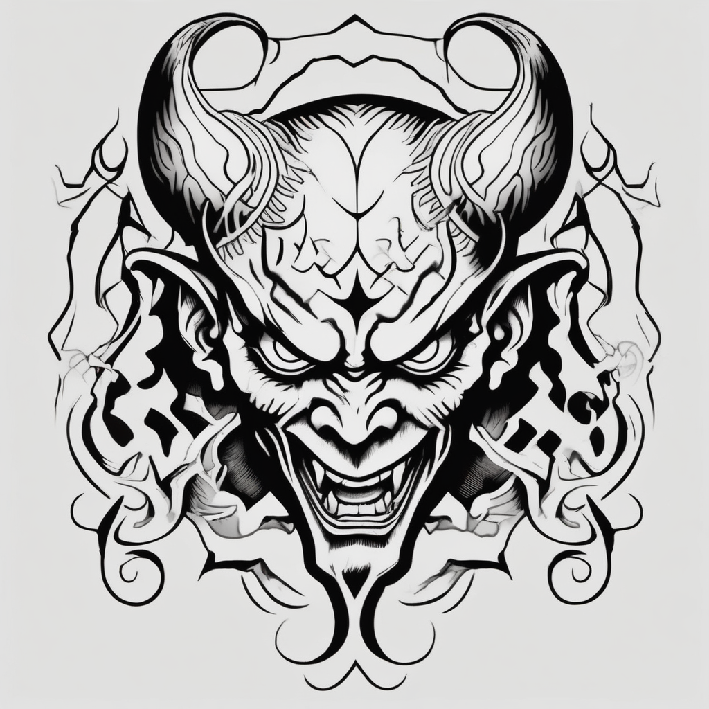 devil tattoo chicano, AI-generated Old School tattoo design