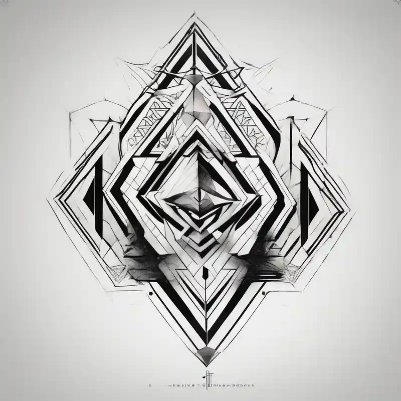 Simple design black and red tattoo for men – ジオメトリック, 白黒