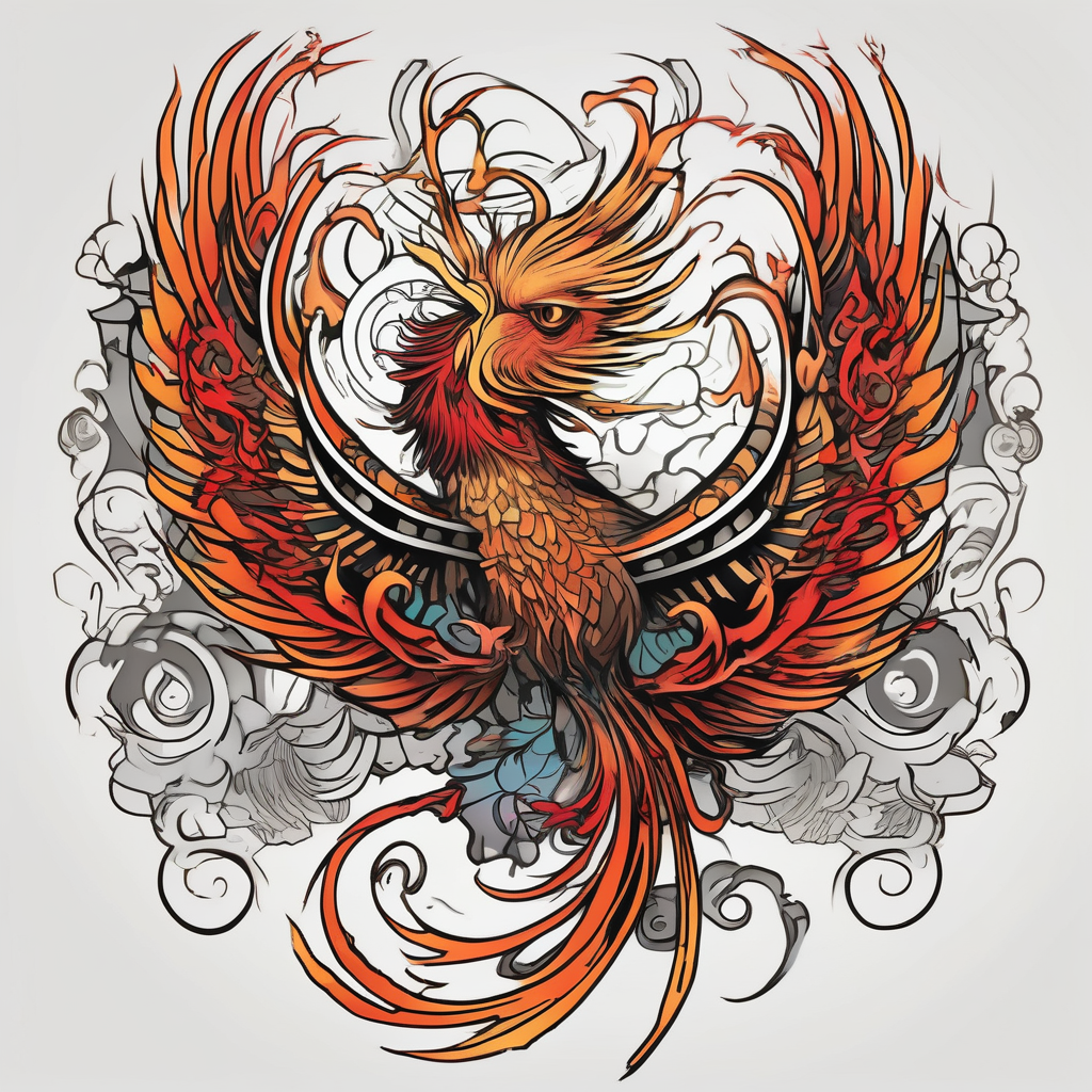 Phoenix for men arm with lot of details christian-for-men, AI-generated Japanese tattoo design