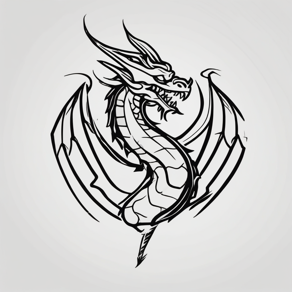 men thigh welsh dragon christian-for-men(AIが生成したミニマルスタイルのタトゥーデザイン)