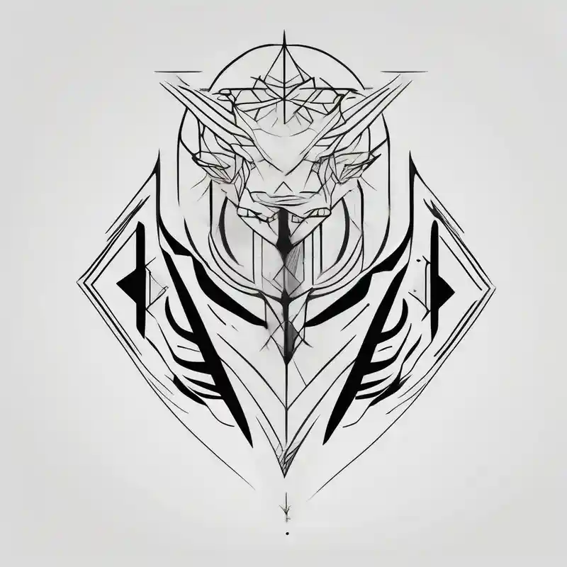 Simple design black and red tattoo for men