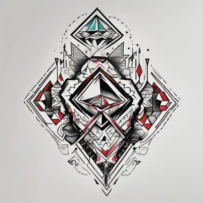 cyberpunk 2077, forearm tattoo, geometric, subtle, men, city skyline, bright colour – Old school, Colores vivos