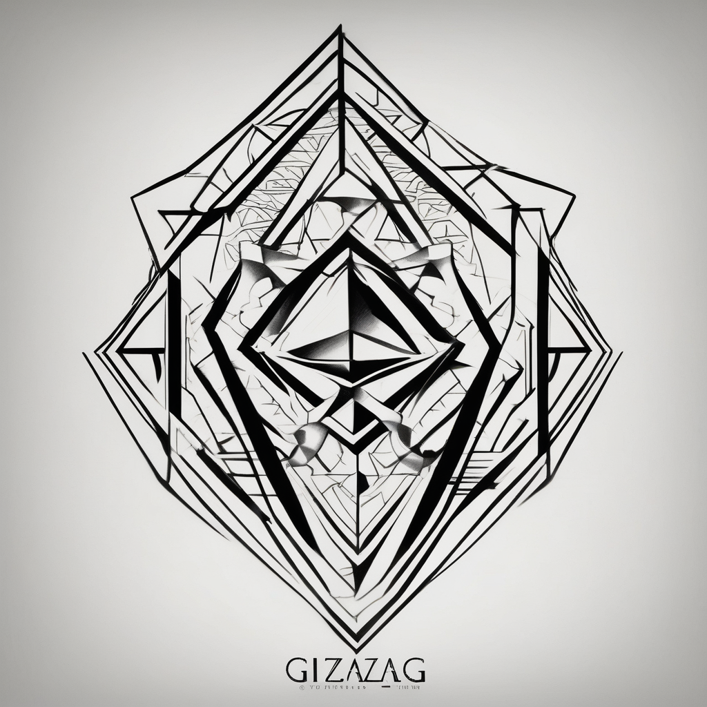 Something meaningful for matching couples tattoo,, including the word Gizaagi’in couple-for-couples, AI-generated Geometric tattoo design