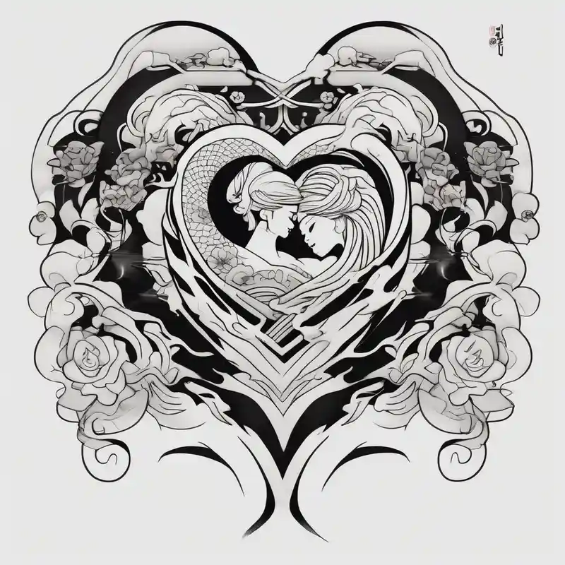 japanese style Couple Tattoos for Couples Tattoo Ideas in 2025 about heart couple 21.06.23 couple-for-couples and heart couple 21.06.23 couple-for-couples