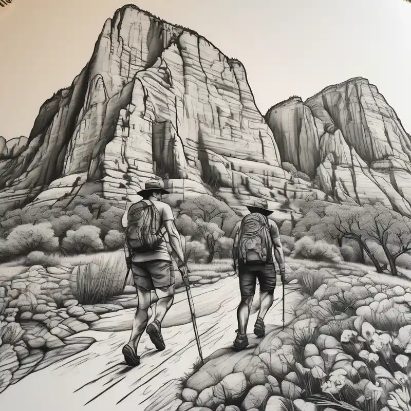 realistic style Couple Tattoos for Couples Tattoo Ideas in 2025 about Couple hiking and zion national park couple-for-couples