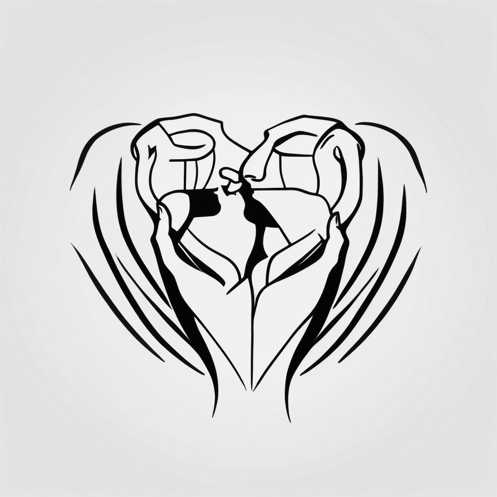 minimalist tattoo for couples (half mom and half dad) couple-for-couples, AI-generated Minimalist tattoo design