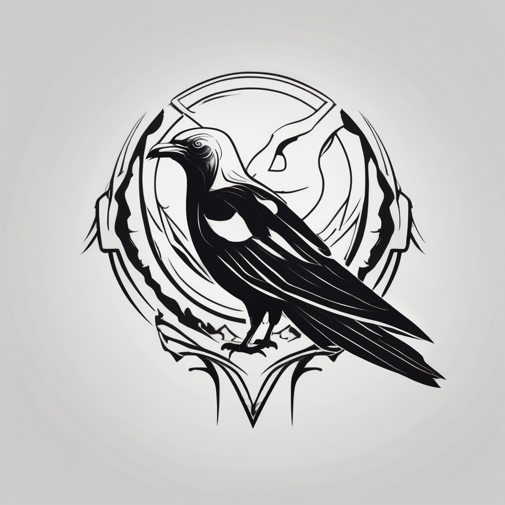 Half crow half dove, diseño de tatuaje Minimalista generado con IA