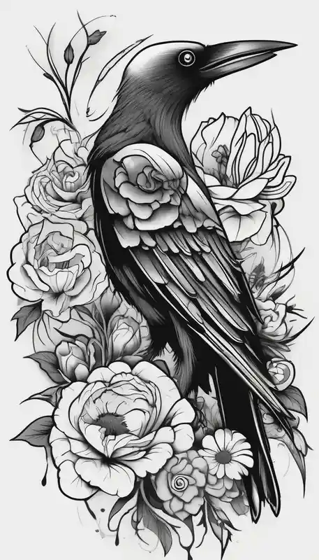 crows with flowers down my spine