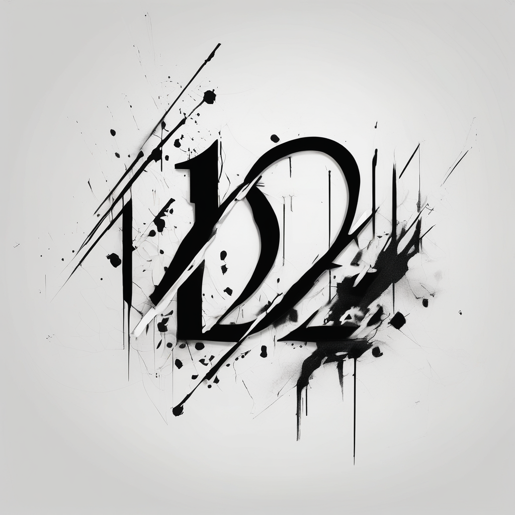 Fine line minimalist that blends in and disguises “1202” that’s already tattooed. The images cannot look like numbers. Thes need to completely hide that these are numbers cute-ideas, diseño de tatuaje Acuarela generado con IA