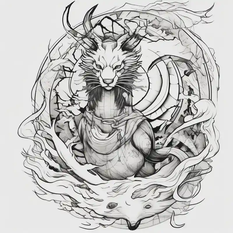 Studio Ghibli sinister haku – Sketch, Vibrant color
