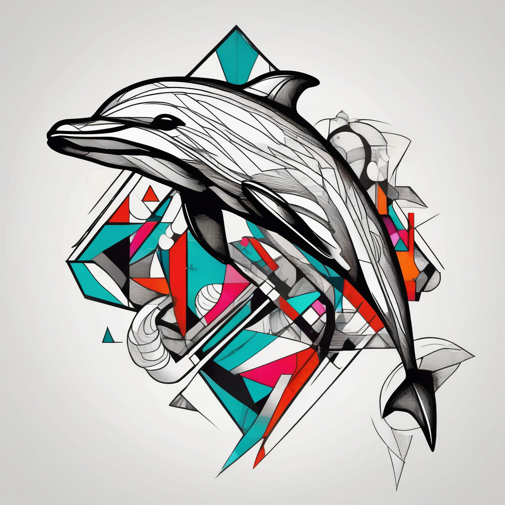 dolphin smoking a cigarette – Geométrico, Colores vivos
