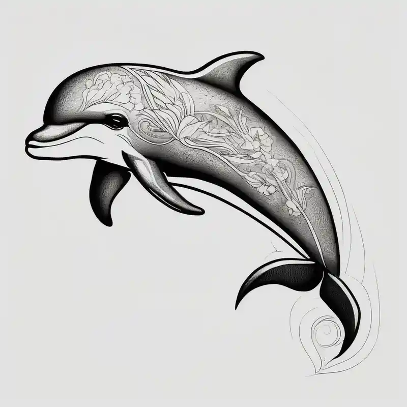 Thin extern outline of a dolphin without any fill. Just the outer lines only.