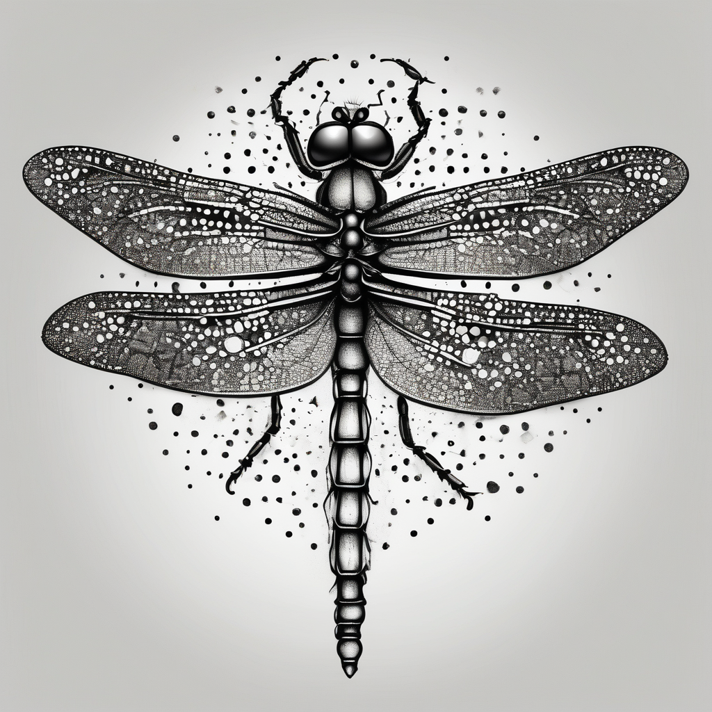 dragonfly, AI-generated Dotwork tattoo design