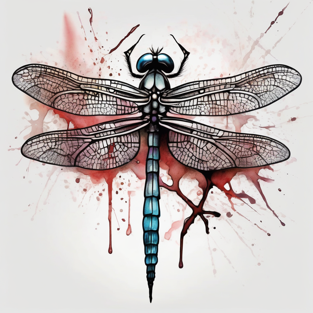 dragonfly, diseño de tatuaje Acuarela generado con IA