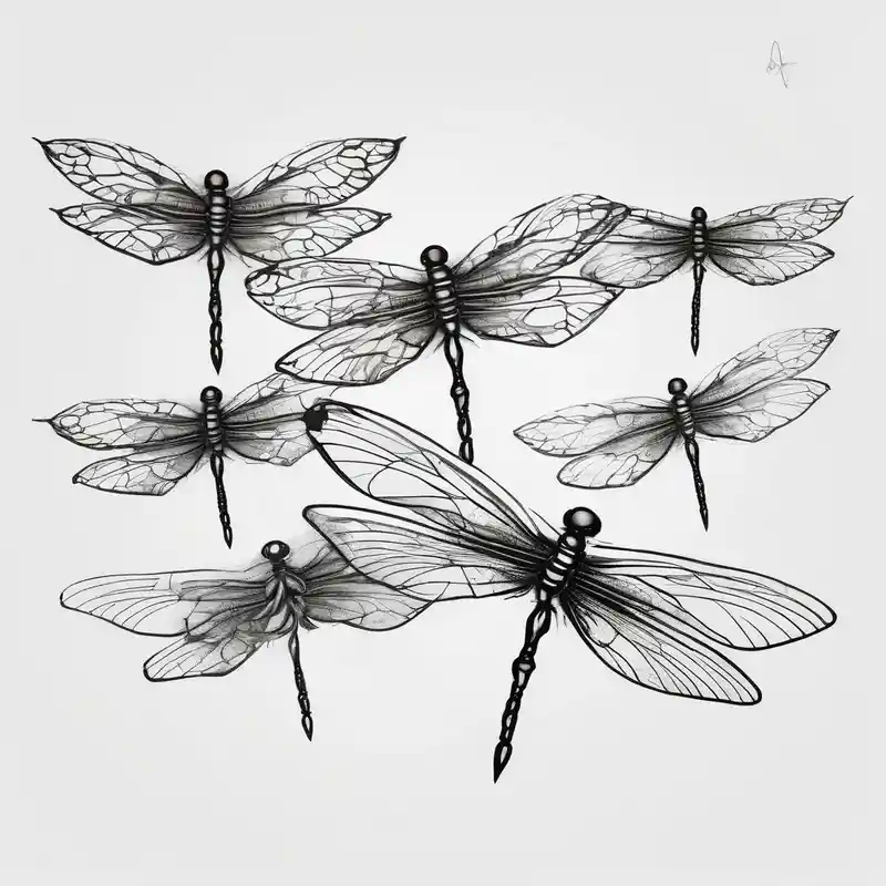 sketch style Simple Tattoos for Men Tattoo Ideas in 2025 about 4 dragonflies flying together simple dragonfly and 4 dragonflies flying together simple dragonfly