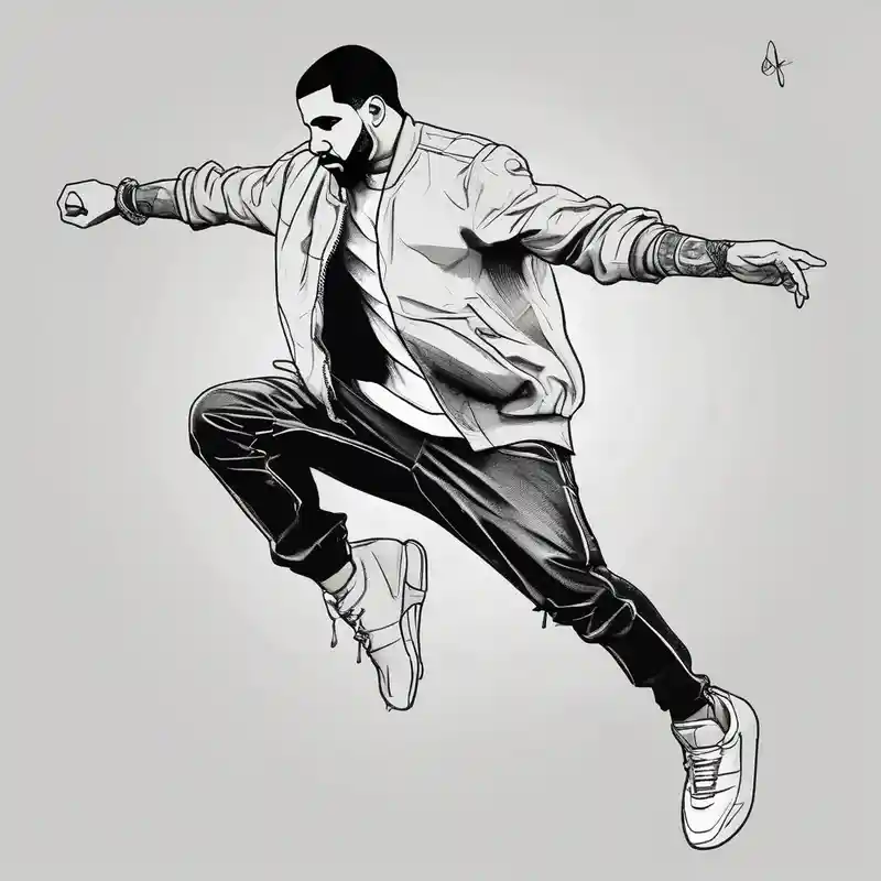 Drake doing a dance – Croquis, Noir et blanc