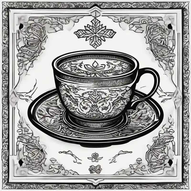 The outside should look like a stamp. So a stylus edge and a square and on the inside there should be a drawing of a Turkish – Blackwork, Vibrant color