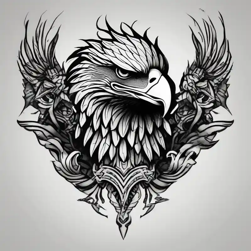 Basic drawed eagle drawings