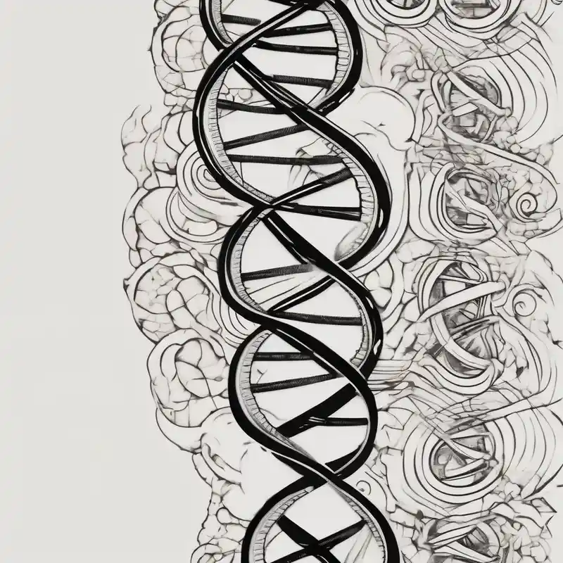 line drawing of dna drawings – Japanese, Black and white