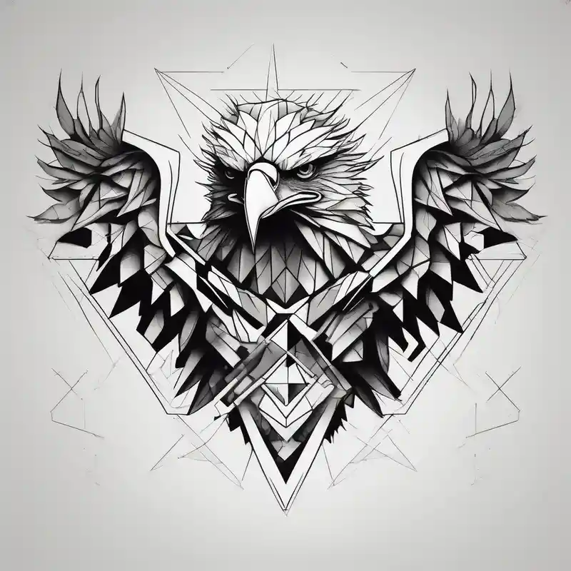 Basic drawed eagle drawings – Geometric, Vibrant color