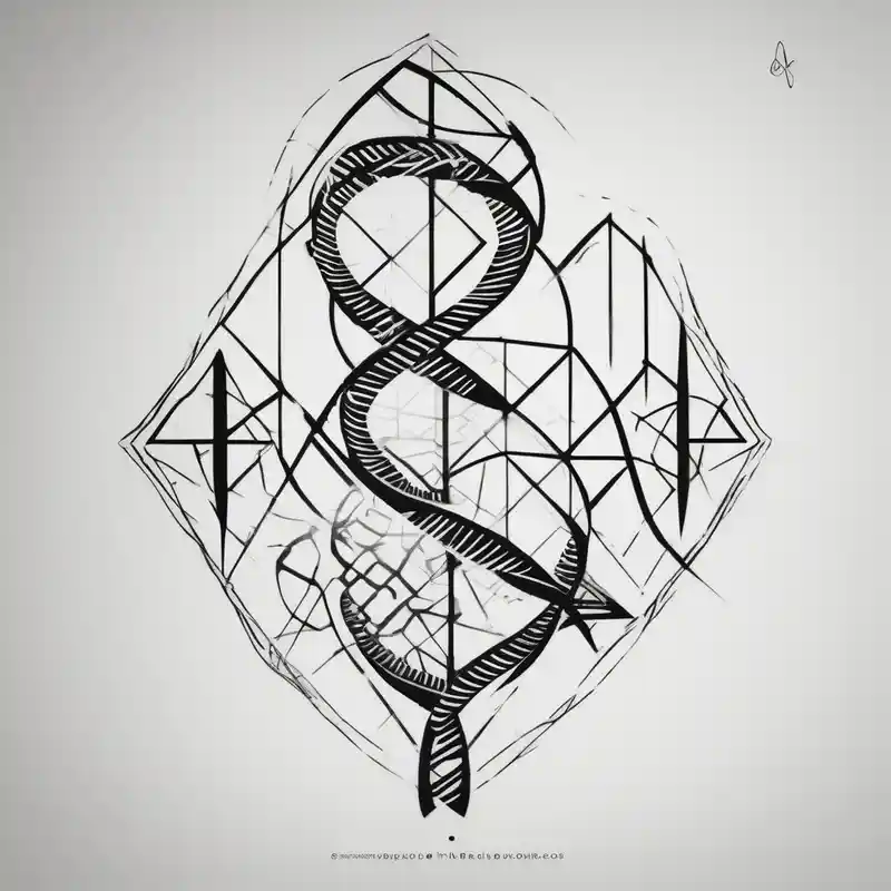line drawing of dna drawings – Geometric, Vibrant color