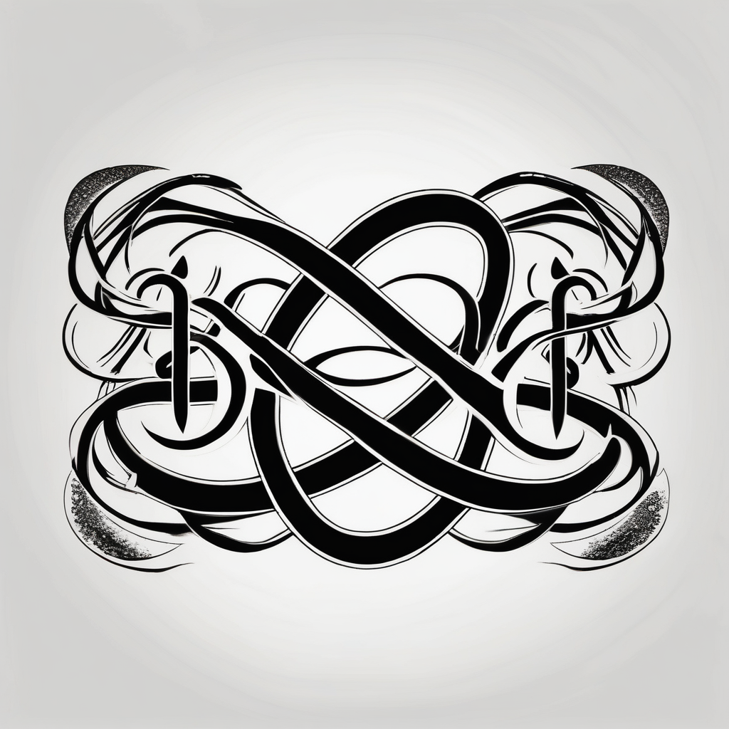 fun infinity symbol with EVEN IF ed-tiger-lilly-is-fun-size-for-a-reason, diseño de tatuaje Japonés generado con IA