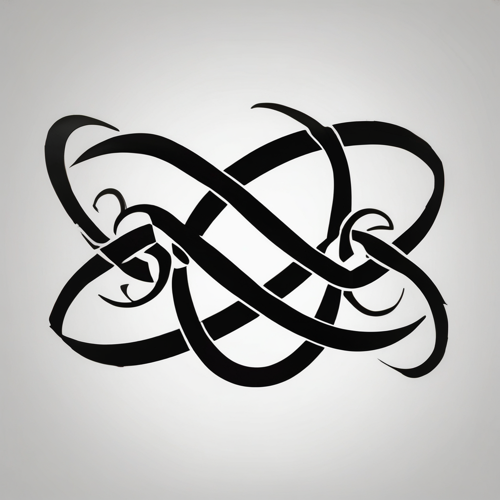 fun infinity symbol with words "EVEN IF" ed-tiger-lilly-is-fun-size-for-a-reason, AI-generated Geometric tattoo design