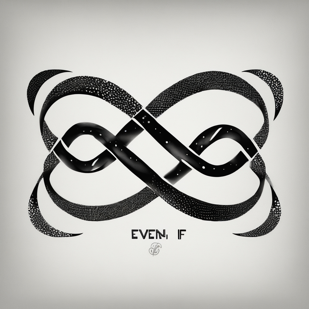 fun infinity symbol with EVEN IF ed-tiger-lilly-is-fun-size-for-a-reason, diseño de tatuaje Dotwork generado con IA