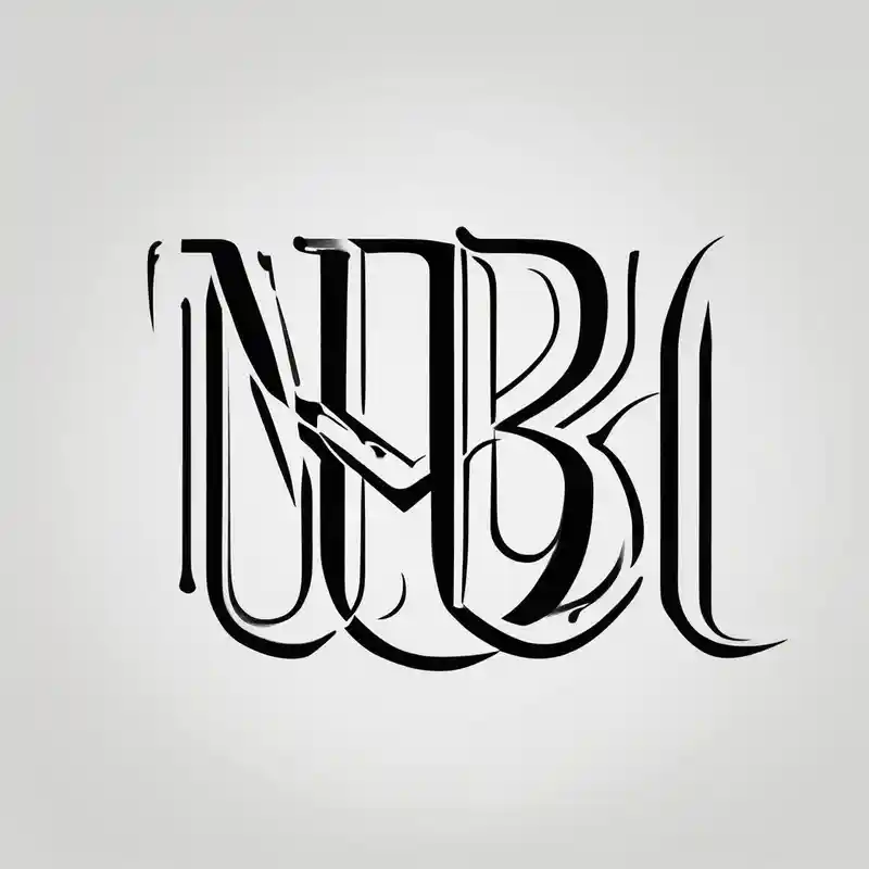 blackwork style Tatuajes para Personas Mayores: Una Guía Completa about minimalist logo-style tattoo that consists of the letters 'MRBG'. simple and not too fancy and just the clean and bold letters arranged in a stylish way. no figures such as people