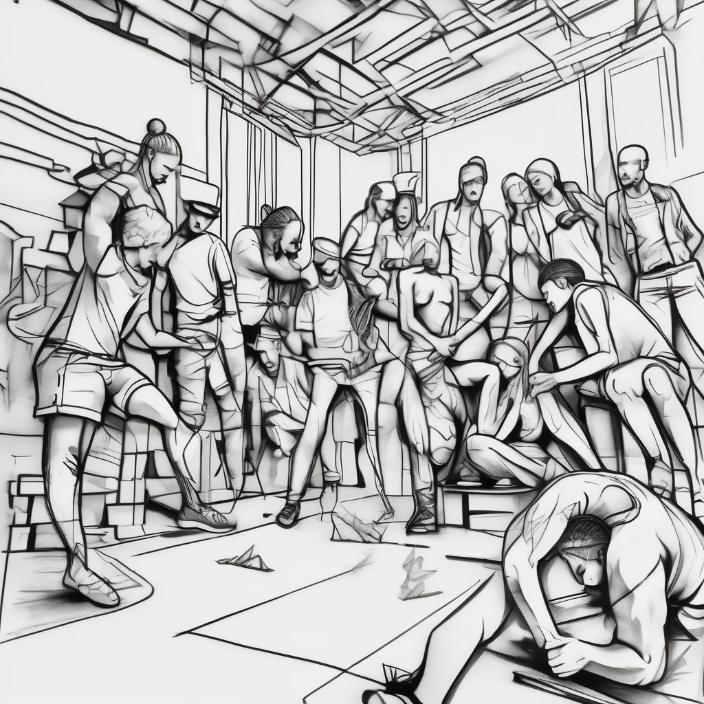 people building stage elderly-people, AI-generated Sketch tattoo design