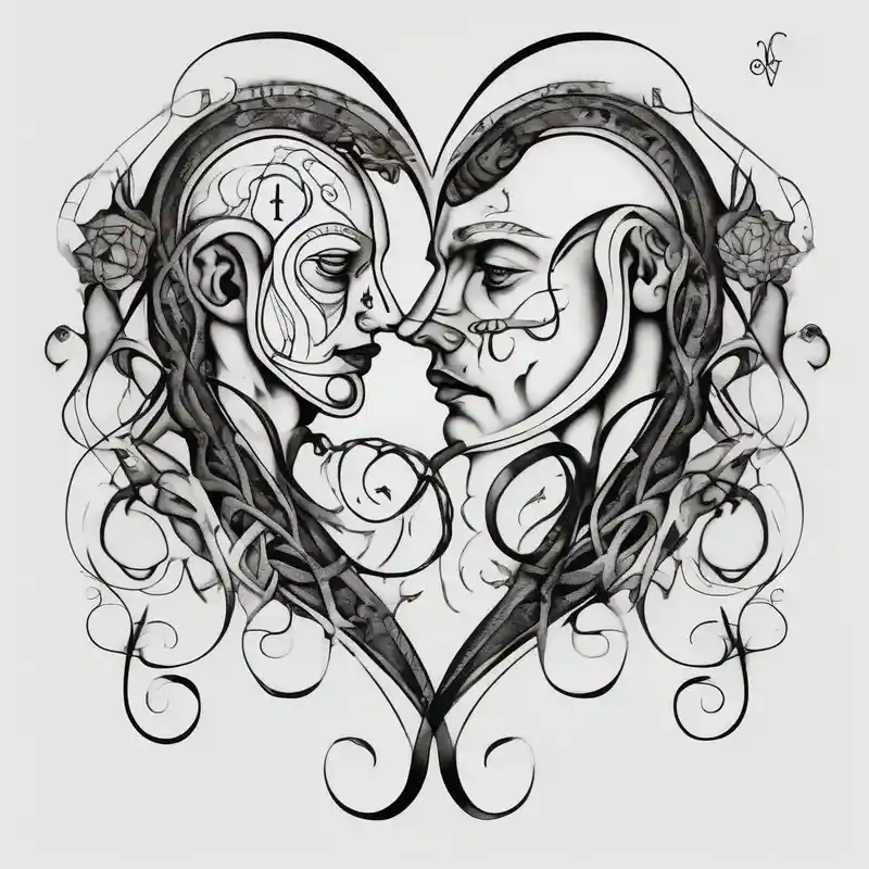 surreal style Tatuajes para Personas Mayores: Una Guía Completa about Paired tattoo for a girl and a guy and together forever