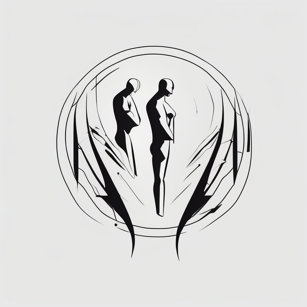 Minimal flash tattoo of two people that illustrates the meaning of the word SONDER elderly-people, AI-generated Minimalist tattoo design