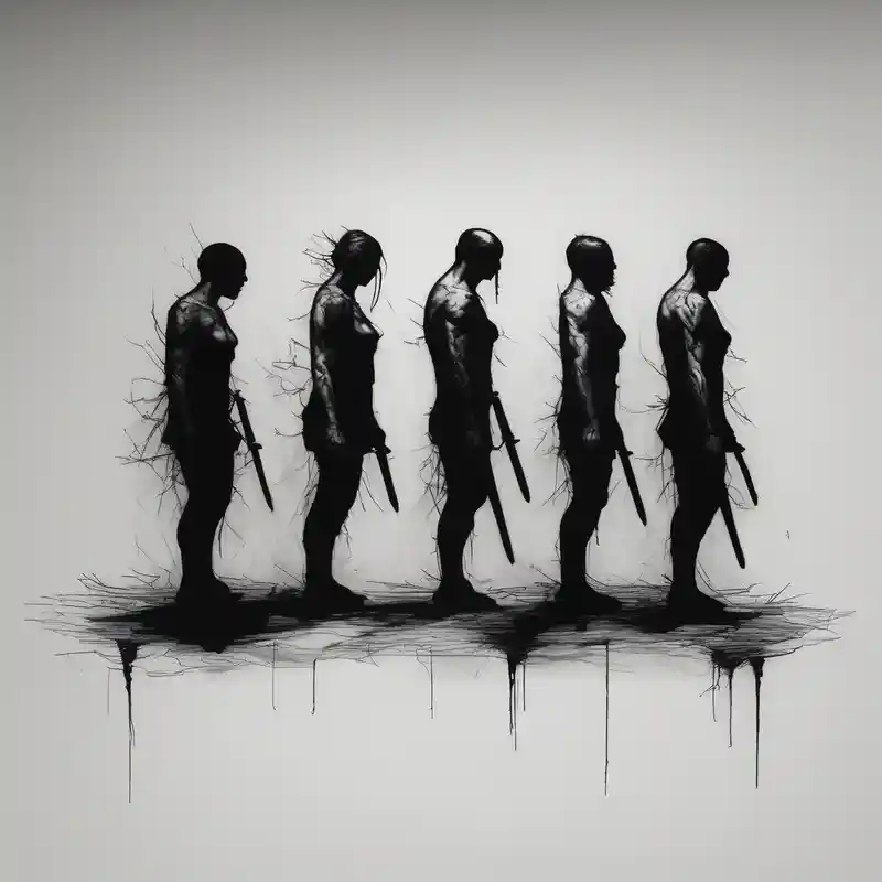 realistic style Tatuajes para Personas Mayores: Una Guía Completa about 2 Black shadows of people standing over 2 wounded black shadows of people elderly-people and 2 Black shadows of people standing over 2 wounded black shadows of people elderly-people