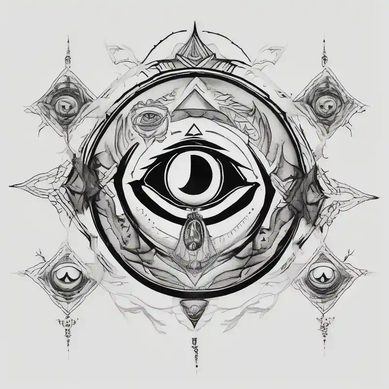 surreal style 2025年の「見ざる、聞かざる、言わざる」タトゥーアイデア about Most protective symbol in the world thirds eye layered through the design where is looks like your seeing through the fabric of reality eyelid-eyes and Most protective symbol in the world thirds eye layered through the design where is looks like your seeing through the fabric of reality eyelid-eyes
