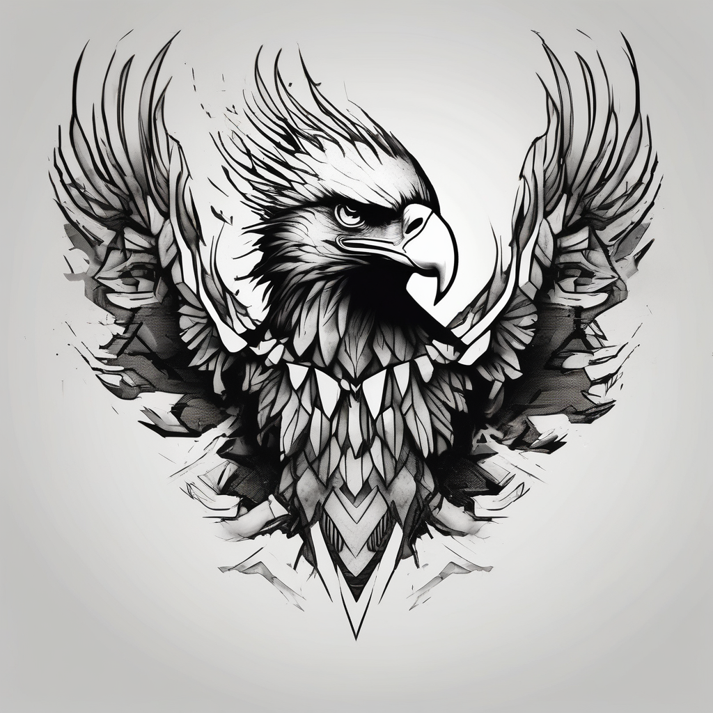 Eagle eyes eyelid-eyes, AI-generated Sketch tattoo design