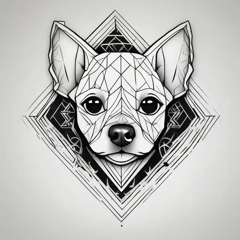 Small dog with cite smile and ears. One eye should be close