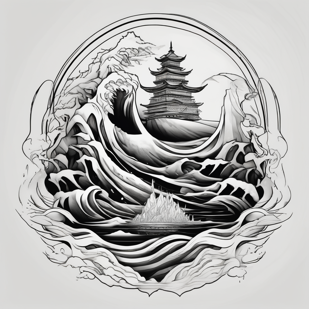 Iceberg, invictus poem, family, diseño de tatuaje Japonés generado con IA
