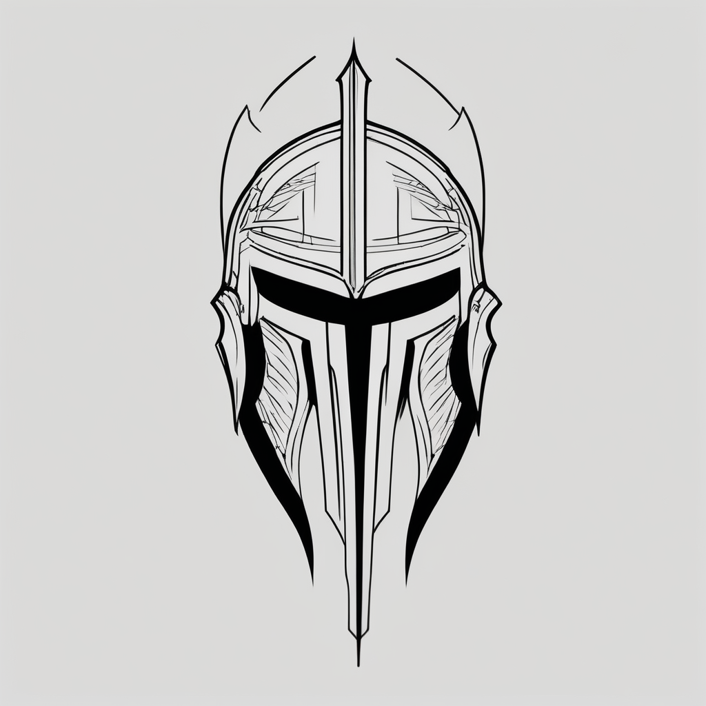 Spartan helmet forearm sleeve floral-sleeve, design de tatouage Minimaliste généré par IA